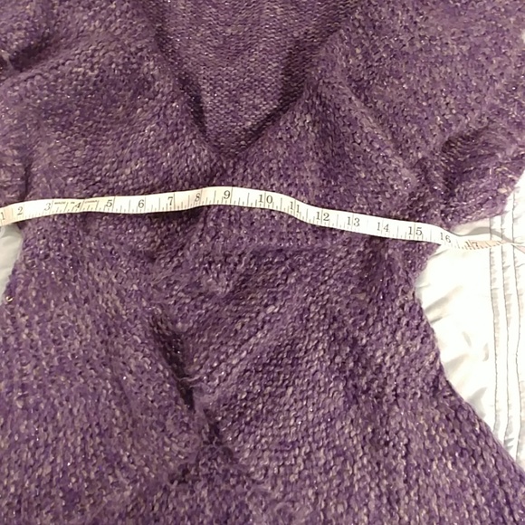 Purple and gray short sleeve sweater shrug - Picture 5 of 8